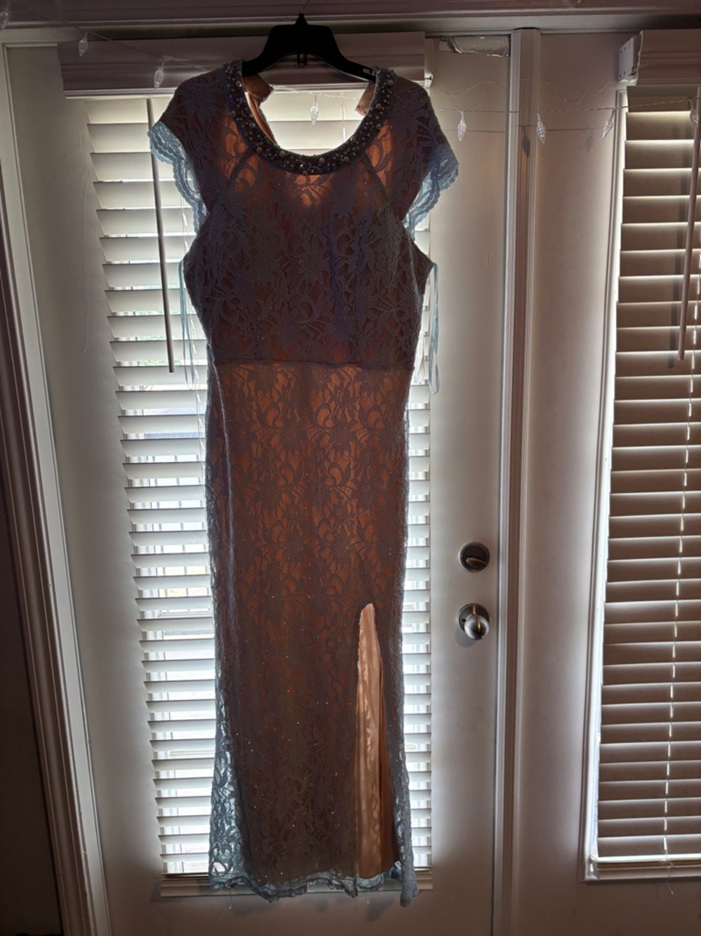 Elegant Blue Lace Dress